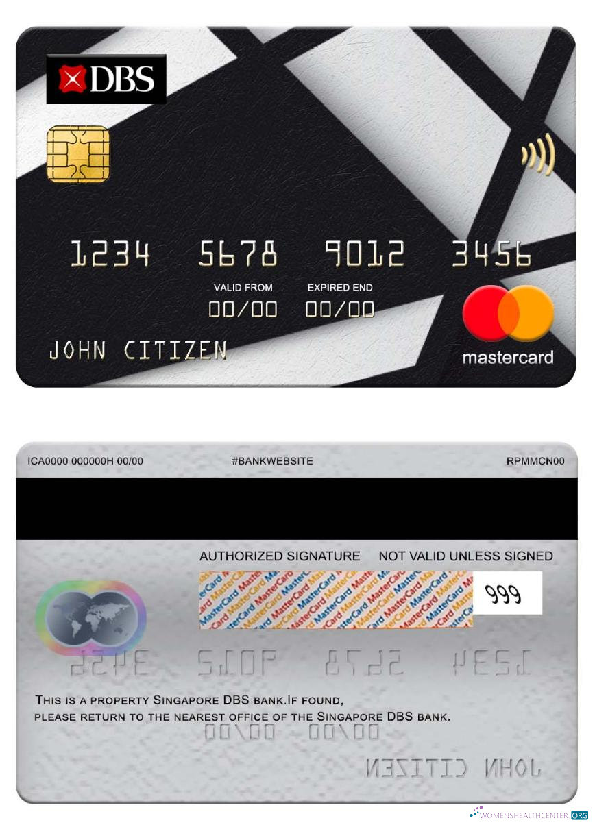 Download Singapore DBS bank mastercard Photoshop template